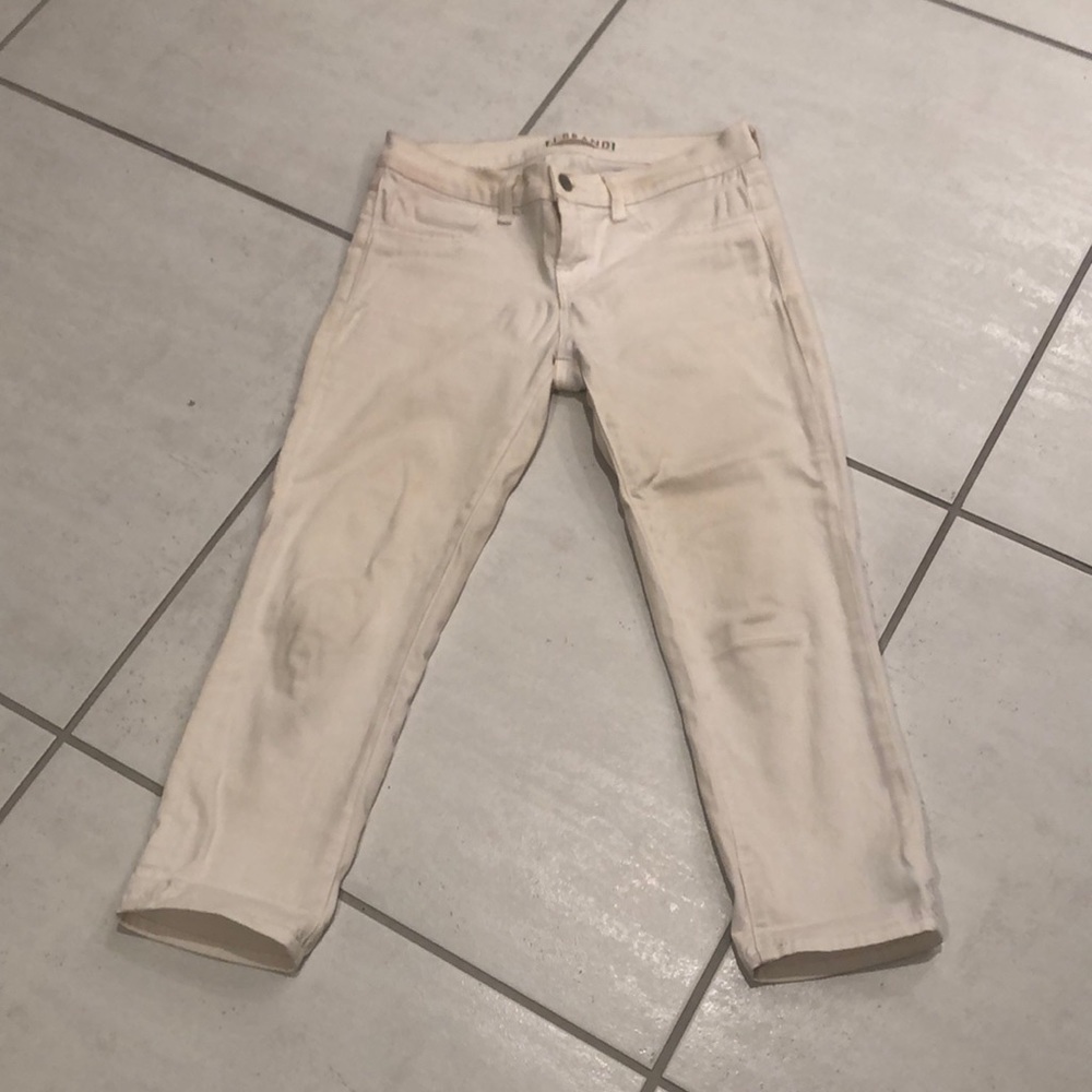 JBrand Crop White Jeans
